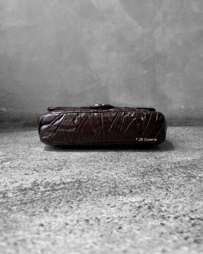 Chanel Brown Twisted Flap in Lambskin Leather and Silver Hardware