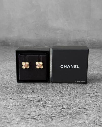 Chanel Coco Mark Flower Earrings and Aged Gold Hardware