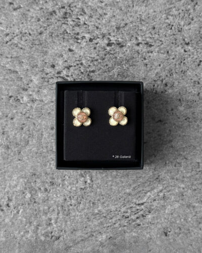 Chanel Coco Mark Flower Earrings and Aged Gold Hardware