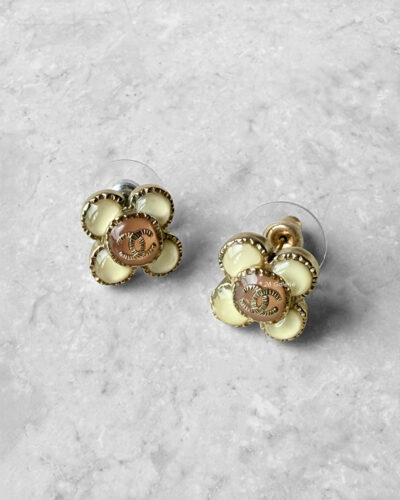 Chanel Coco Mark Flower Earrings and Aged Gold Hardware