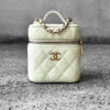 Chanel Mint Green Mini Vanity Top Handle Bag in Caviar Leather and Goldware