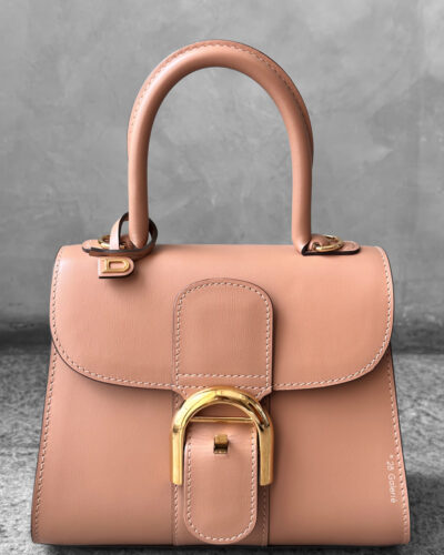 Delvaux Tender Beige Brilliant Mini in Calfskin Leather and Gold Metal Hardware