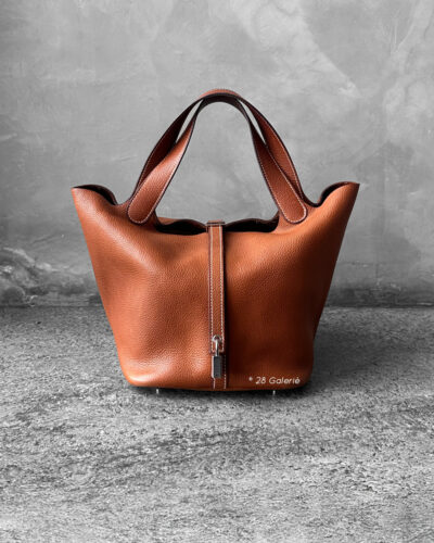 Hermes Barenia Picotin Clemence Leather and Silver Hardware