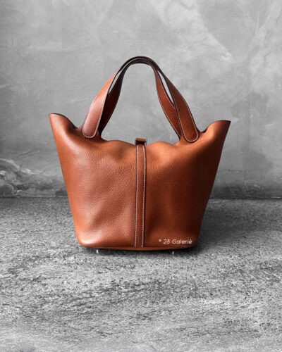 Hermes Barenia Picotin Clemence Leather and Silver Hardware