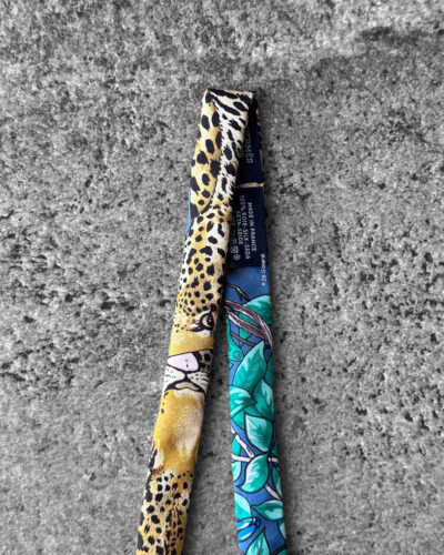 Hermes Blue Tiger Jungle Love Doll Bird Heart Flower Silk Twilly Scarf