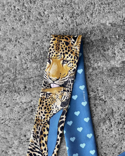 Hermes Blue Tiger Jungle Love Doll Silk Twilly