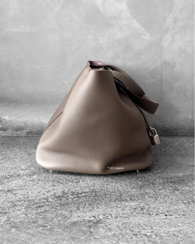 Hermes Etoupe Picotin Clemence Leather and Silver Hardware