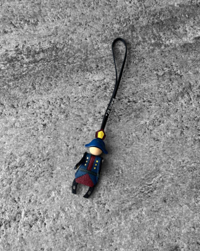 Hermes Navy Bordeaux Fireworks Maker charm Epsom Leather Chevre Wood