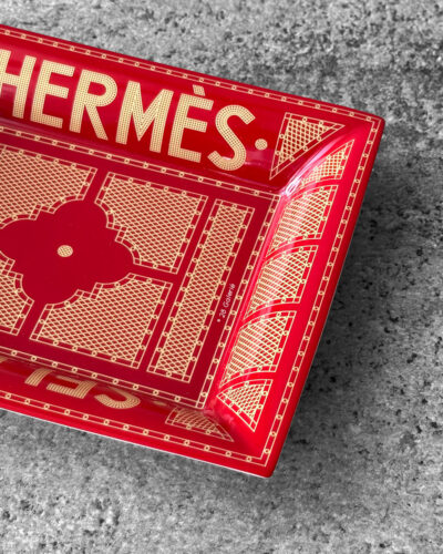 Hermes Rouge Sellier Change Tray Porcelain