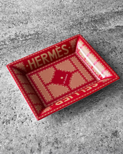 Hermes Rouge Sellier Change Tray Porcelain