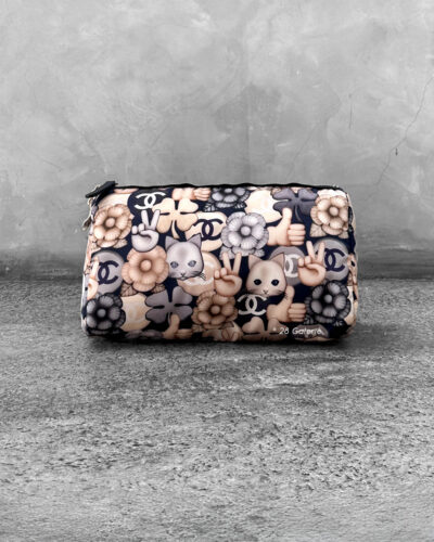 Chanel Blue 2016 Cat Emoticon Cosmetic Pouch