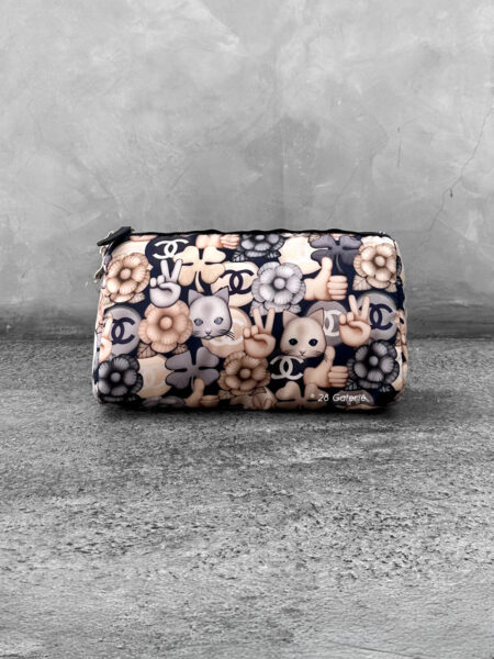 Chanel Blue 2016 Cat Emoticon Cosmetic Pouch