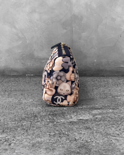 Chanel Blue 2016 Cat Emoticon Cosmetic Pouch