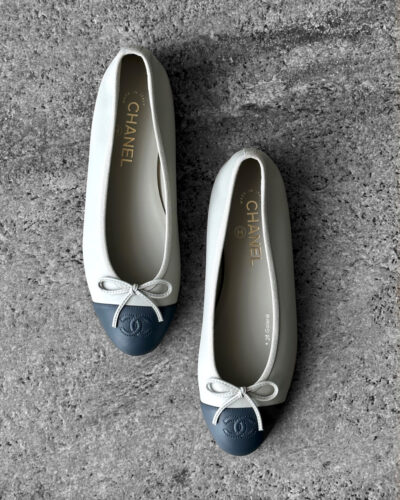 Chanel BlueGrey Ballet Flats in Cambon leather