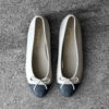 Chanel BlueGrey Ballet Flats in Cambon leather