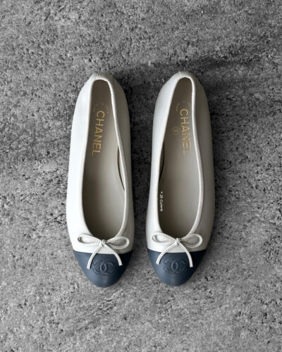 Chanel BlueGrey Ballet Flats in Cambon leather