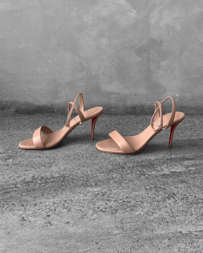 Christian Louboutin Beige Miss Z 80 Lamb Nappa Leather Sandals