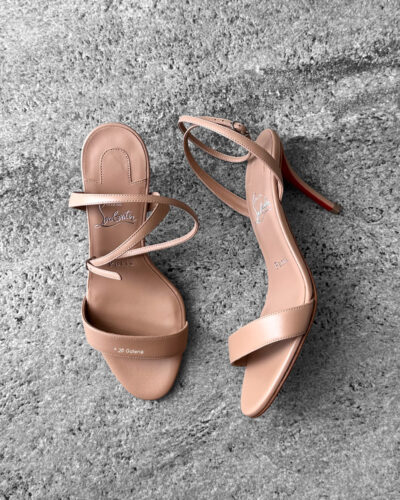 Christian Louboutin Beige Miss Z 80 Lamb Nappa Leather Sandals