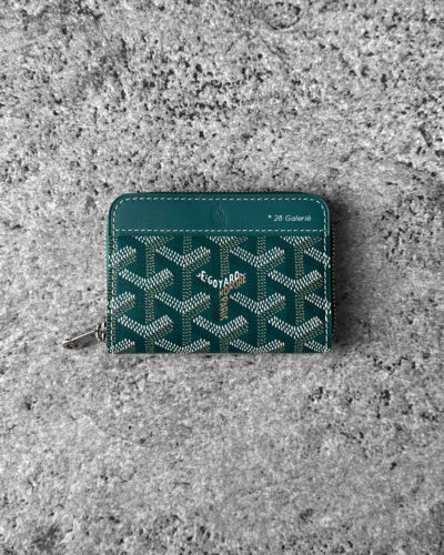 Goyard Green Matignon Mini wallet in Goyardine canvas and leather