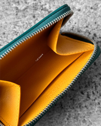 Goyard Green Matignon Mini wallet in Goyardine canvas and leather