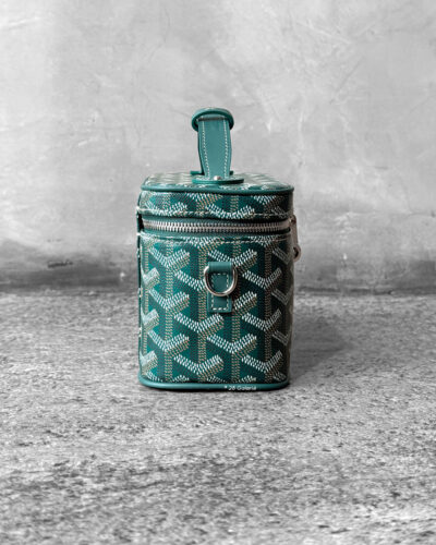 Goyard Green Muse Vanity Case and Silver Hardware