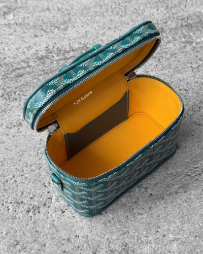 Goyard Green Muse Vanity Case and Silver Hardware