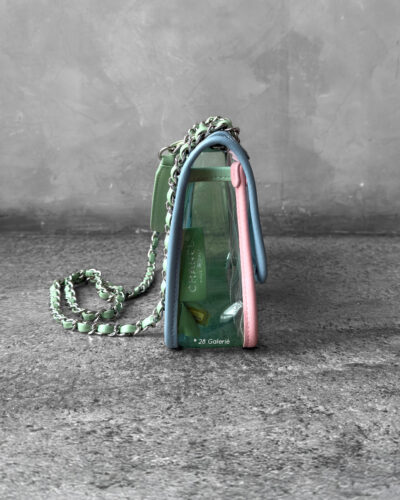 Chanel Blue/Green/Pink Coco Splash Medium Flap in Transparent Quilted PVC and Silver Hardware