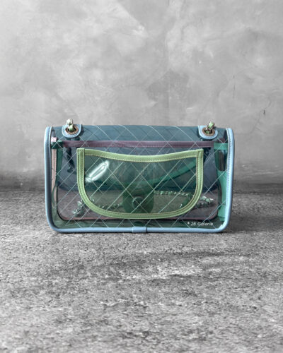 Chanel Blue/Green/Pink Coco Splash Medium Flap in Transparent Quilted PVC and Silver Hardware