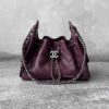 Chanel Burgundy Mini C25 in Grained Caviar Leather and Aged Silver Hardware