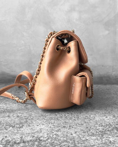 Chanel Small Caramel Duma Backpack in Caviar Leather and Gold Hardware