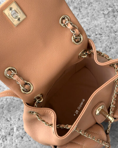 Chanel Small Caramel Duma Backpack in Caviar Leather and Gold Hardware