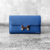 Hermes Blue Constance To Go Wallet in Epsom Leather and Palladium Hardware