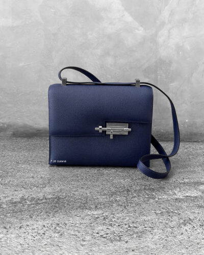 Hermes Blue Encre Verrou in Epsom Leather & Palladium Hardware