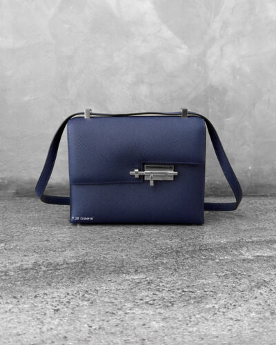 Hermes Blue Encre Verrou in Epsom Leather & Palladium Hardware