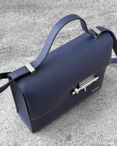Hermes Blue Encre Verrou in Epsom Leather & Palladium Hardware