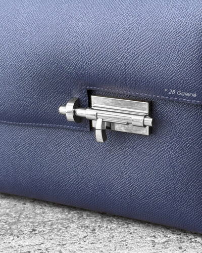 Hermes Blue Encre Verrou in Epsom Leather & Palladium Hardware