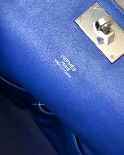 Hermes Blue Toolbox 20 in Evercolor Leather and Palladium Hardware