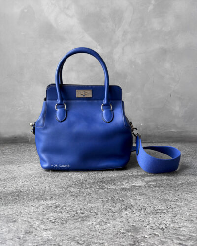 Hermes Blue Toolbox 20 in Evercolor Leather and Palladium Hardware