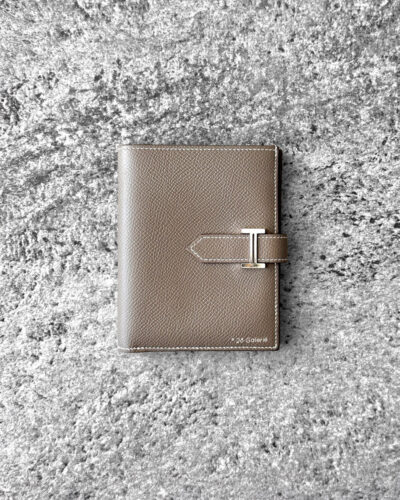 Hermes Etoupe Bearn Compact Wallet in Palladium Hardware