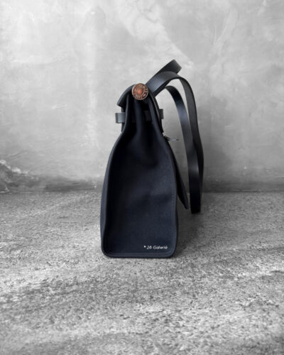 Hermes Noir Herbag Zip 31 in Militaire Canvas and Palladium Hardware