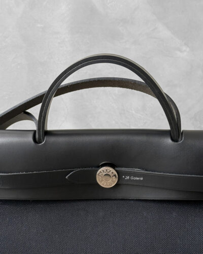 Hermes Noir Herbag Zip 31 in Militaire Canvas and Palladium Hardware