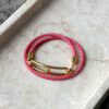 Hermes Sakura Pink Double Tour Bracelet Gold Hardware