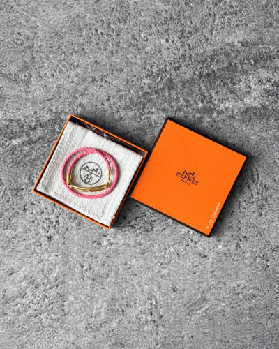 Hermes Sakura Pink Double Tour Bracelet Gold Hardware