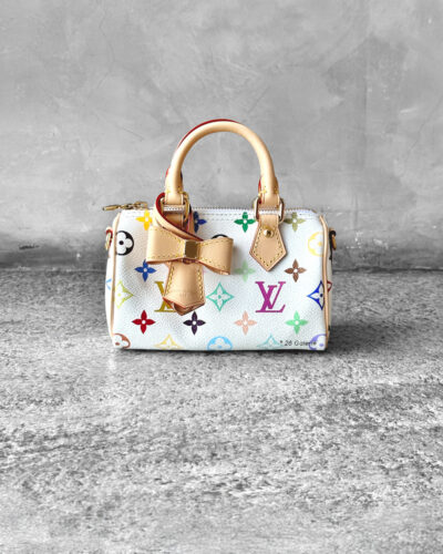 Louis Vuitton X Takashi Murakami Nano Speedy in Multicolored Monogram Canvas and Gold Hardware