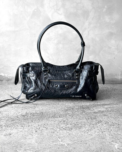 Balenciaga Le City Black East West in Arena Lambskin & Brass Hardware