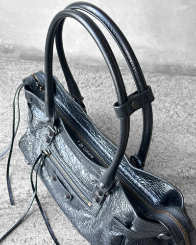 Balenciaga Le City Black East West in Arena Lambskin & Brass Hardware