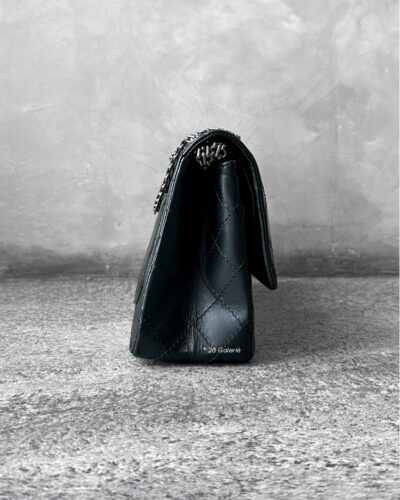 Chanel Black Reissue 2.55 in Lambskin Leather Aged Silver Hardware