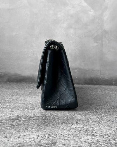 Chanel Black Reissue 2.55 in Lambskin Leather Aged Silver Hardware