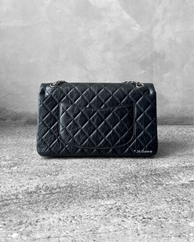 Chanel Black Reissue 2.55 in Lambskin Leather Aged Silver Hardware