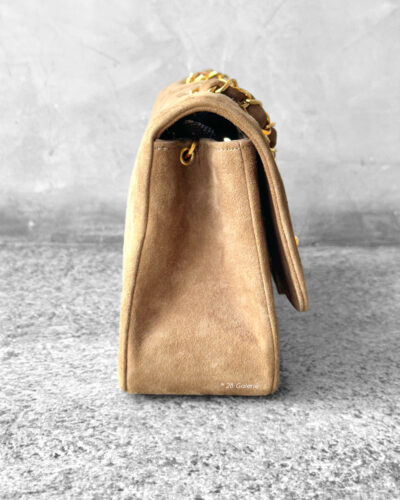 Chanel Vintage Small Diana Suede Flap Bag & Gold Hardware